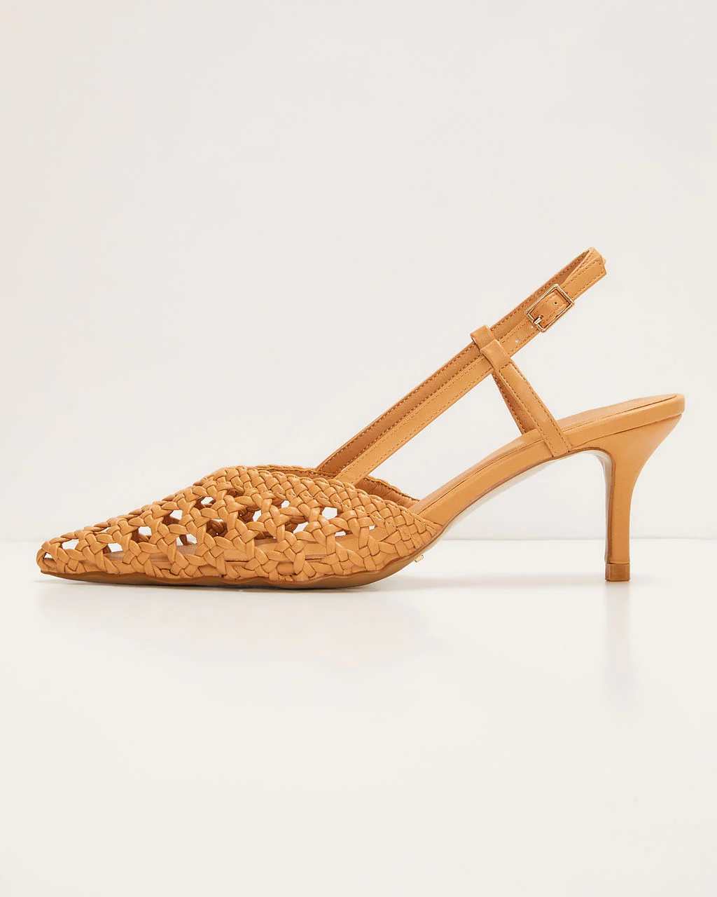 Mira Woven Pointed Toe Slingback Pumps