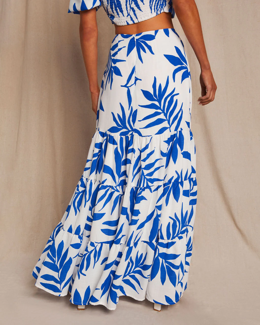 Huntington Printed Tiered Midi Skirt