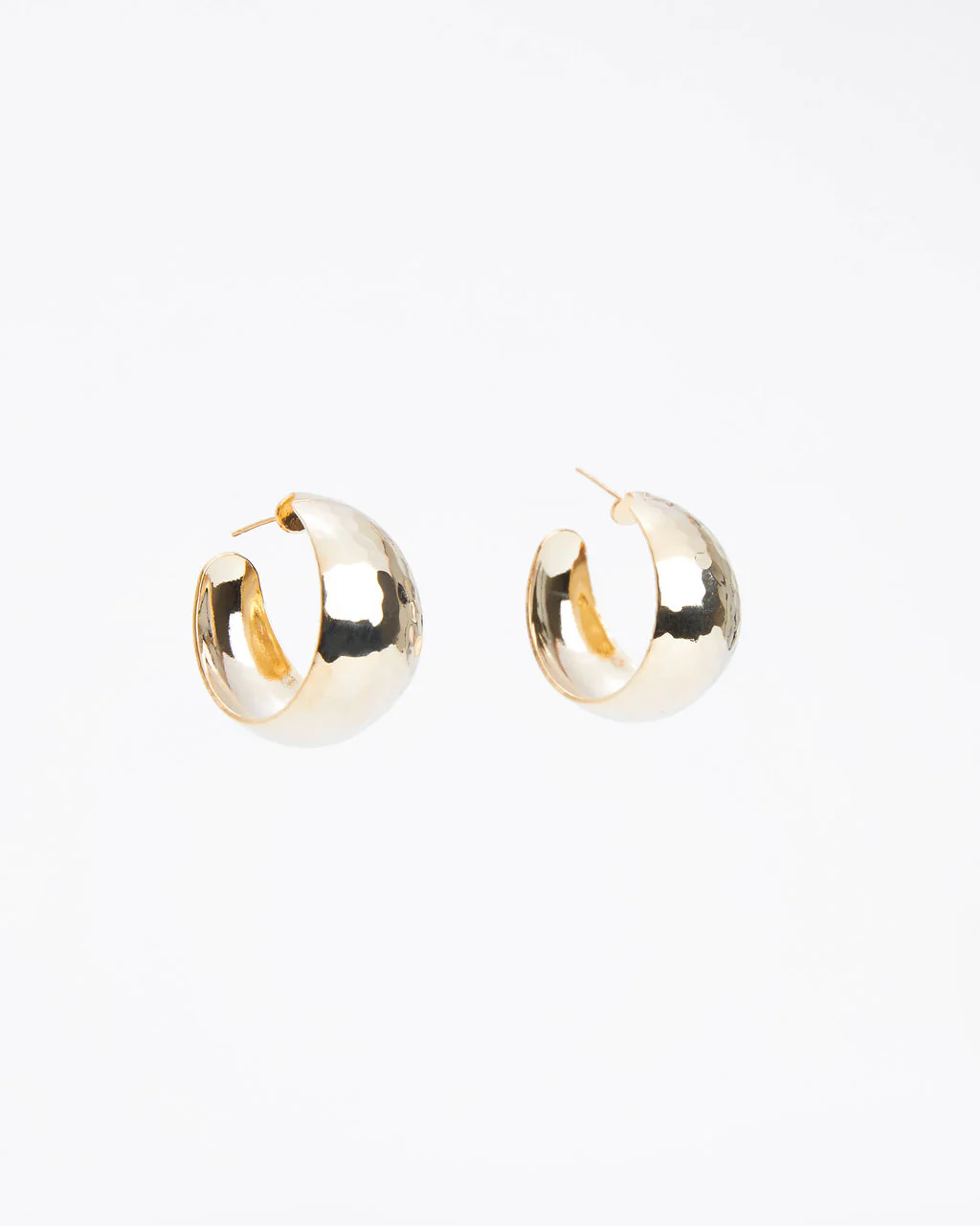 Romy Wide Hammered Hoop Earrings
