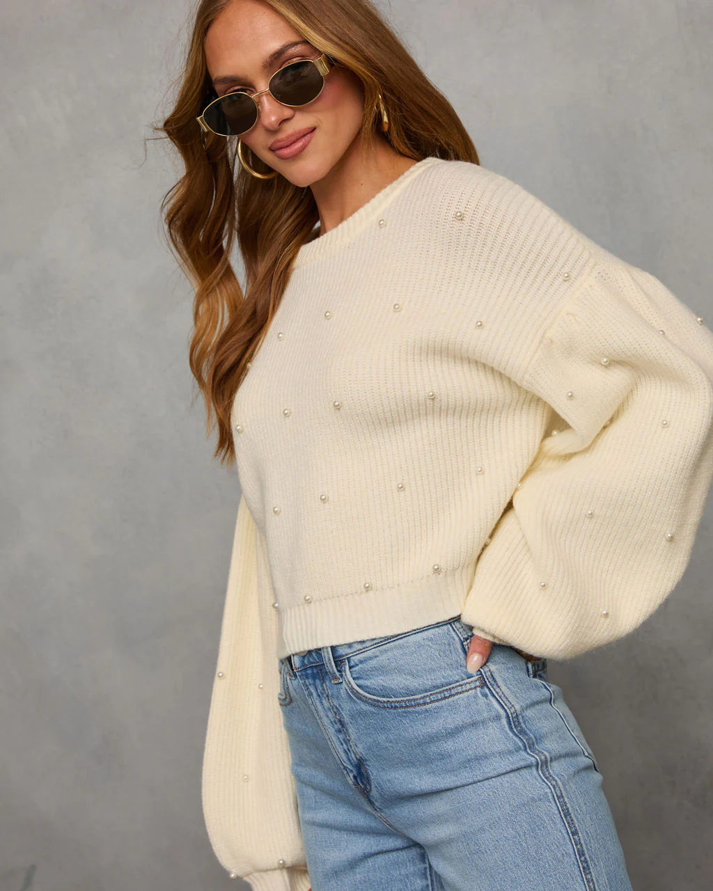 Oh My Darling Pearl Embellished Sweater