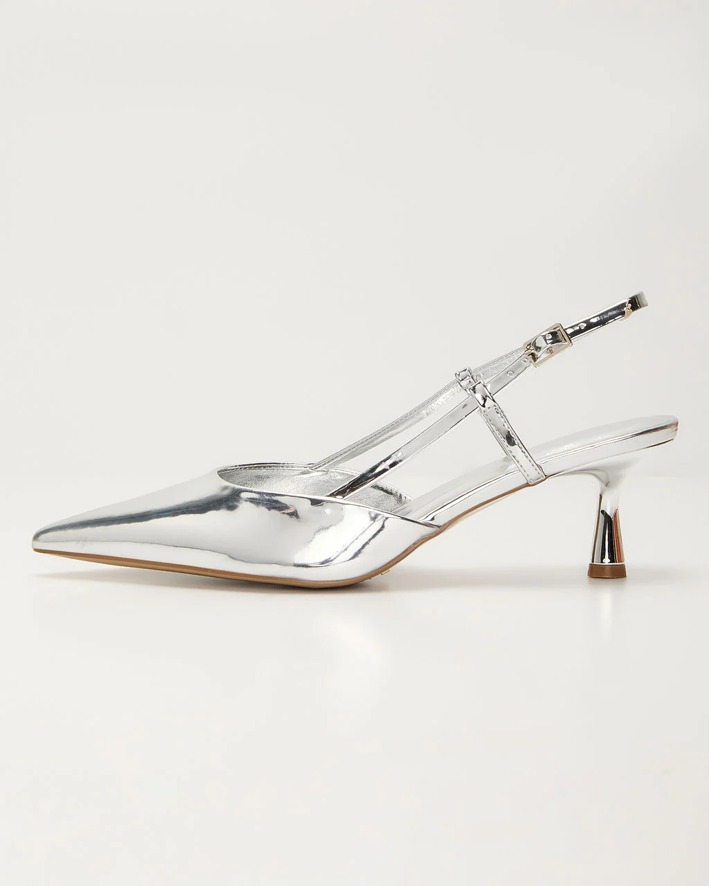 Kassie Metallic Slingback Kitten Heels