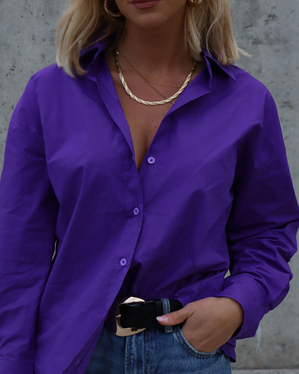 Infinity Cotton Button Down Top