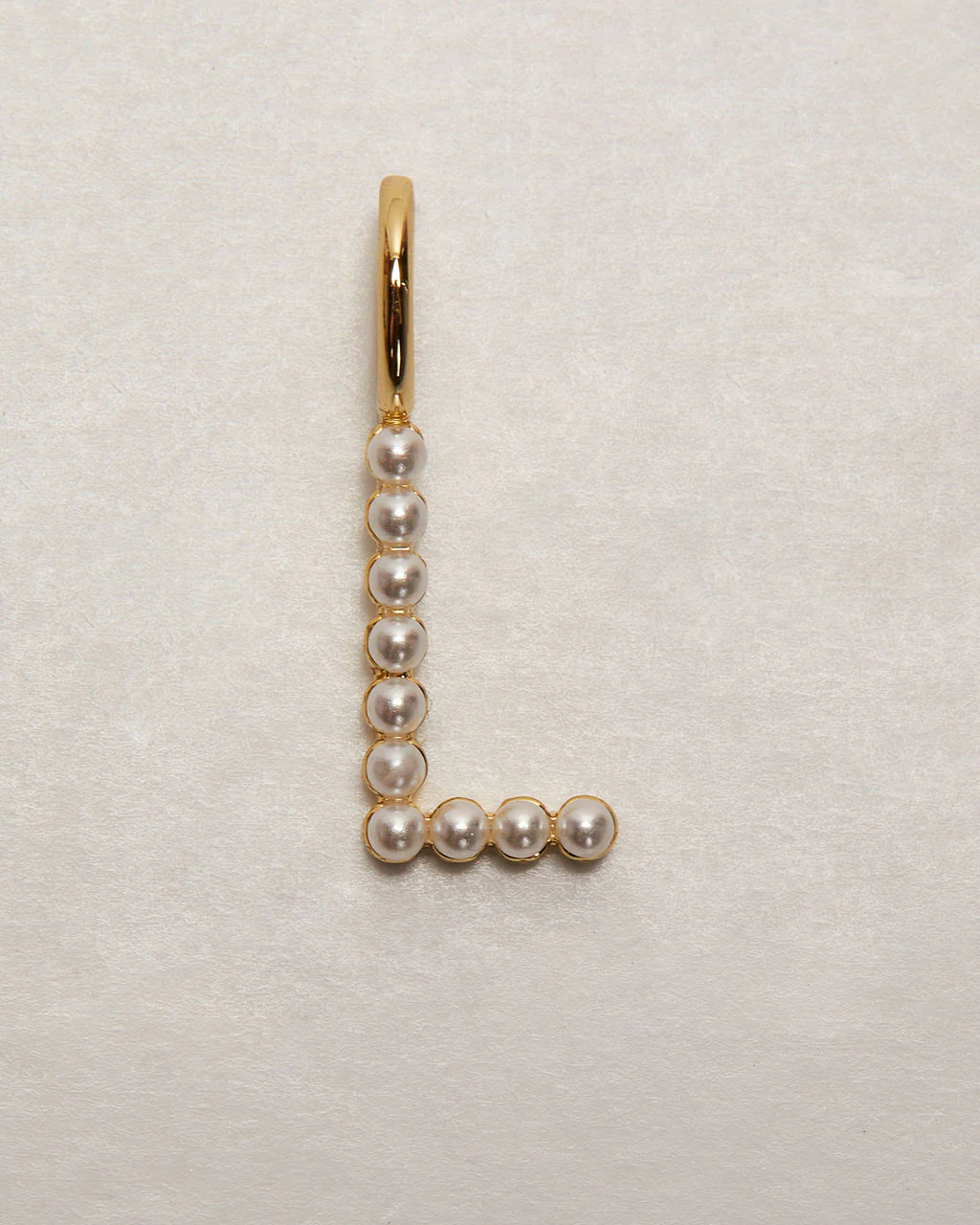 Pearl Letter 14k Plated Charm