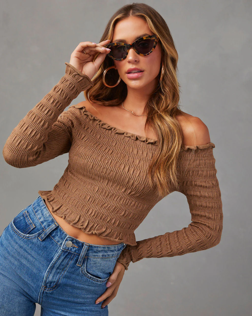 Yes Please Smocked Off The Shoulder Top