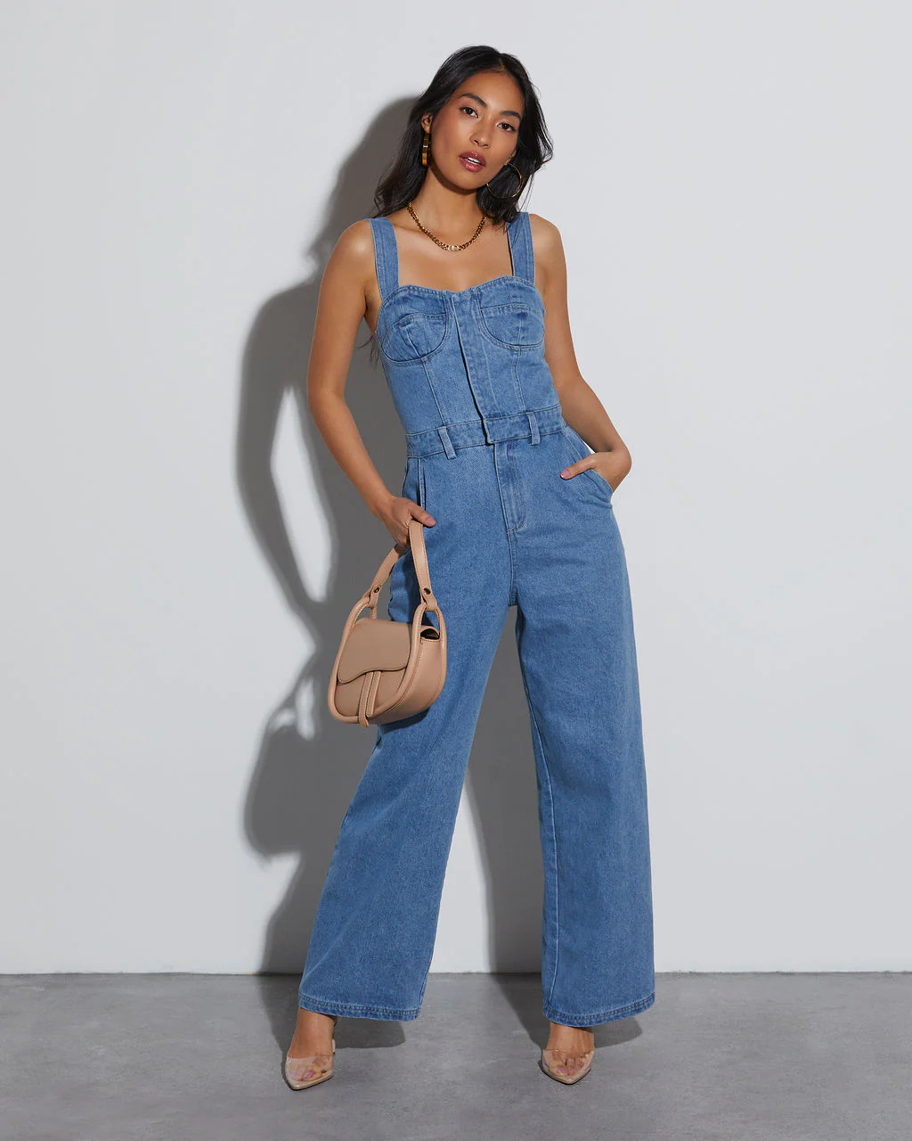 Simona Sweetheart Denim Jumpsuit