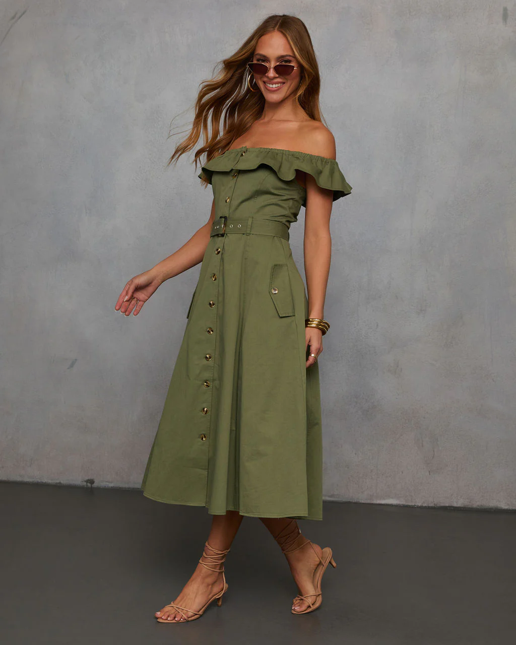 Maryanne Belted Utility Midi Dress