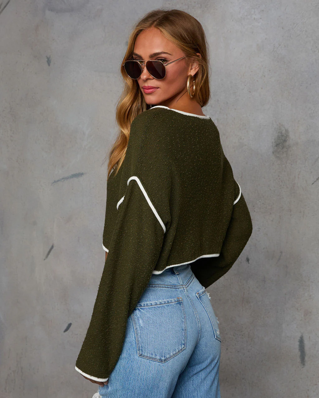 Lorian Contrast Seams Sweater