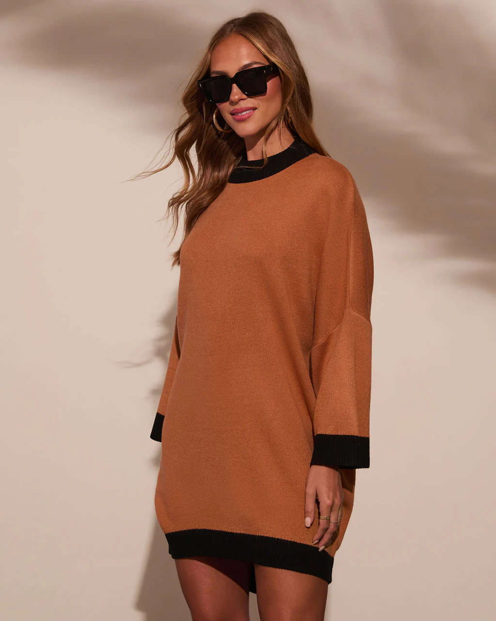 Frosted Kiss Contrast Slouchy Sweater Dress