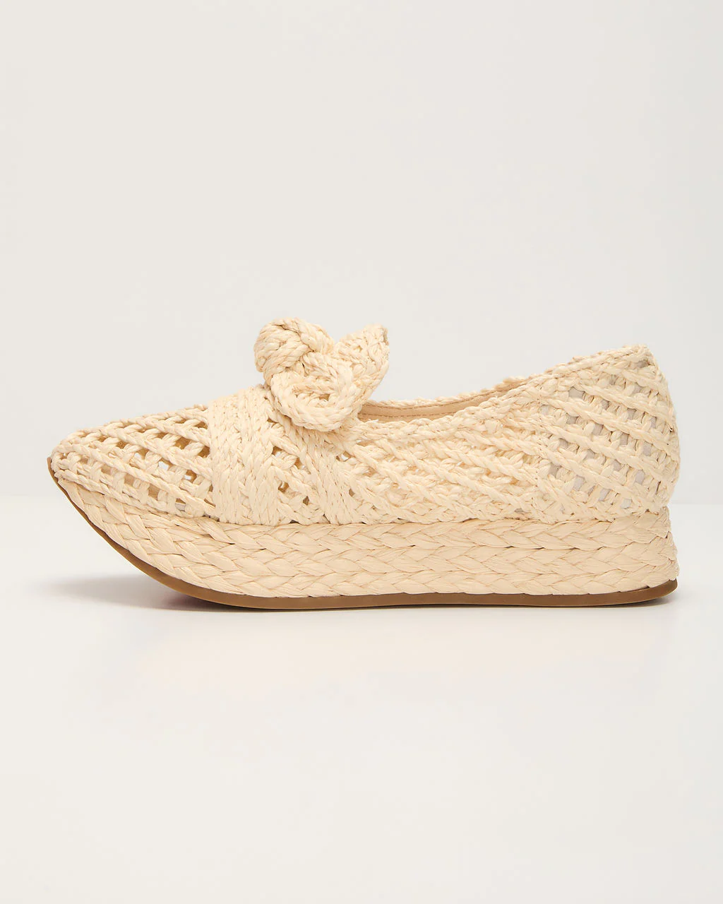 Lyla Straw Platform Bow Sneaker