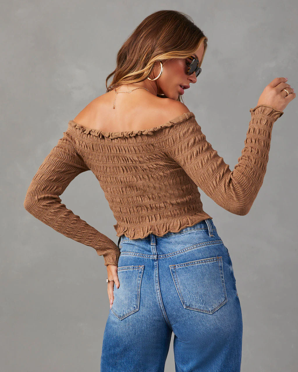 Yes Please Smocked Off The Shoulder Top