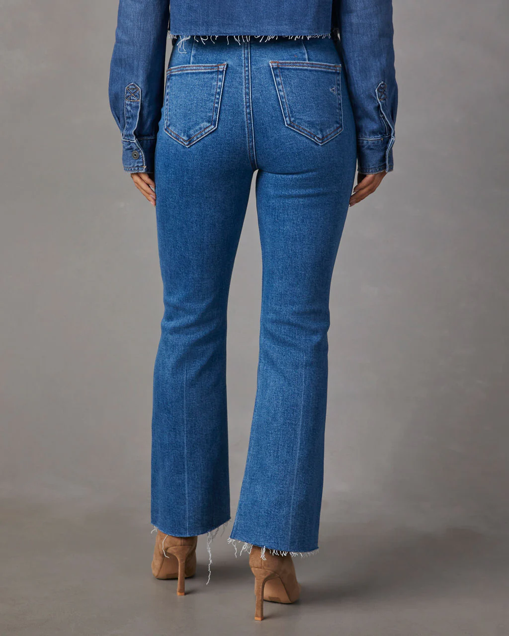 Casual Times High Rise Cropped Flare Jeans