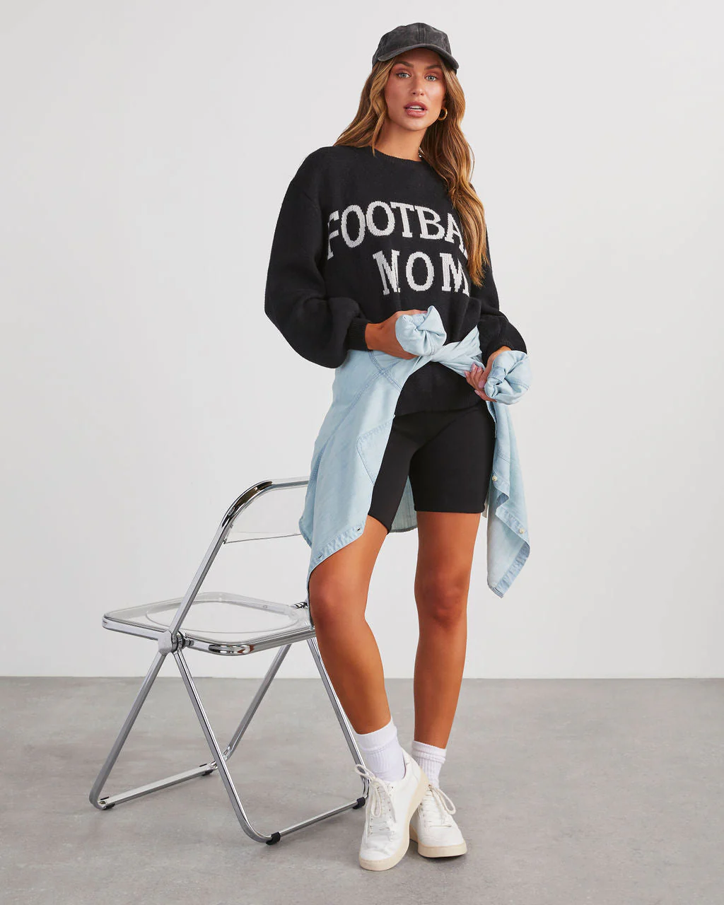 Football Mom Knit Pullover Sweater