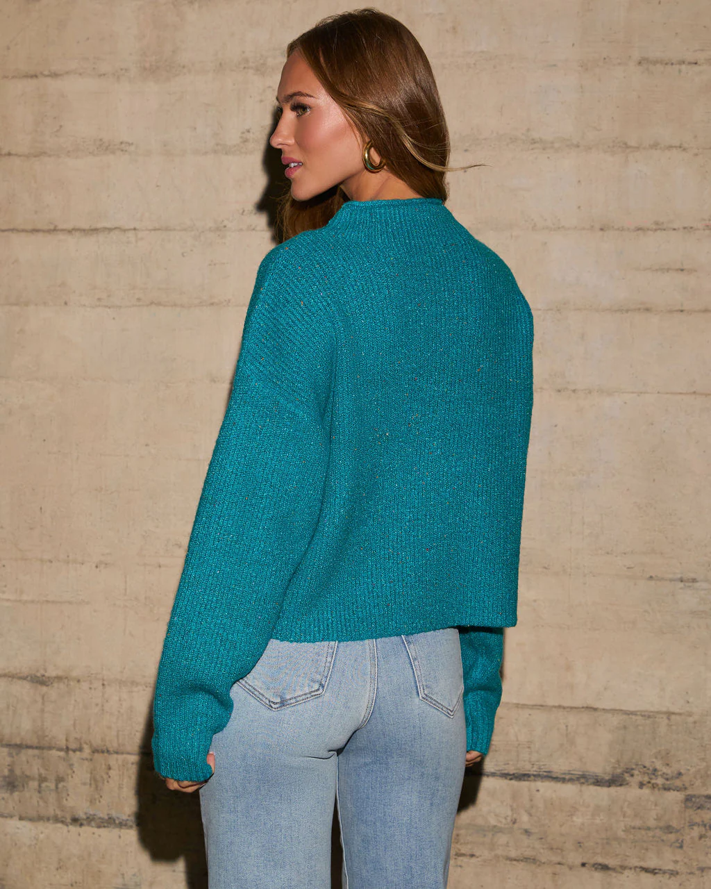Sarabeth Mock Neck Knit Sweater