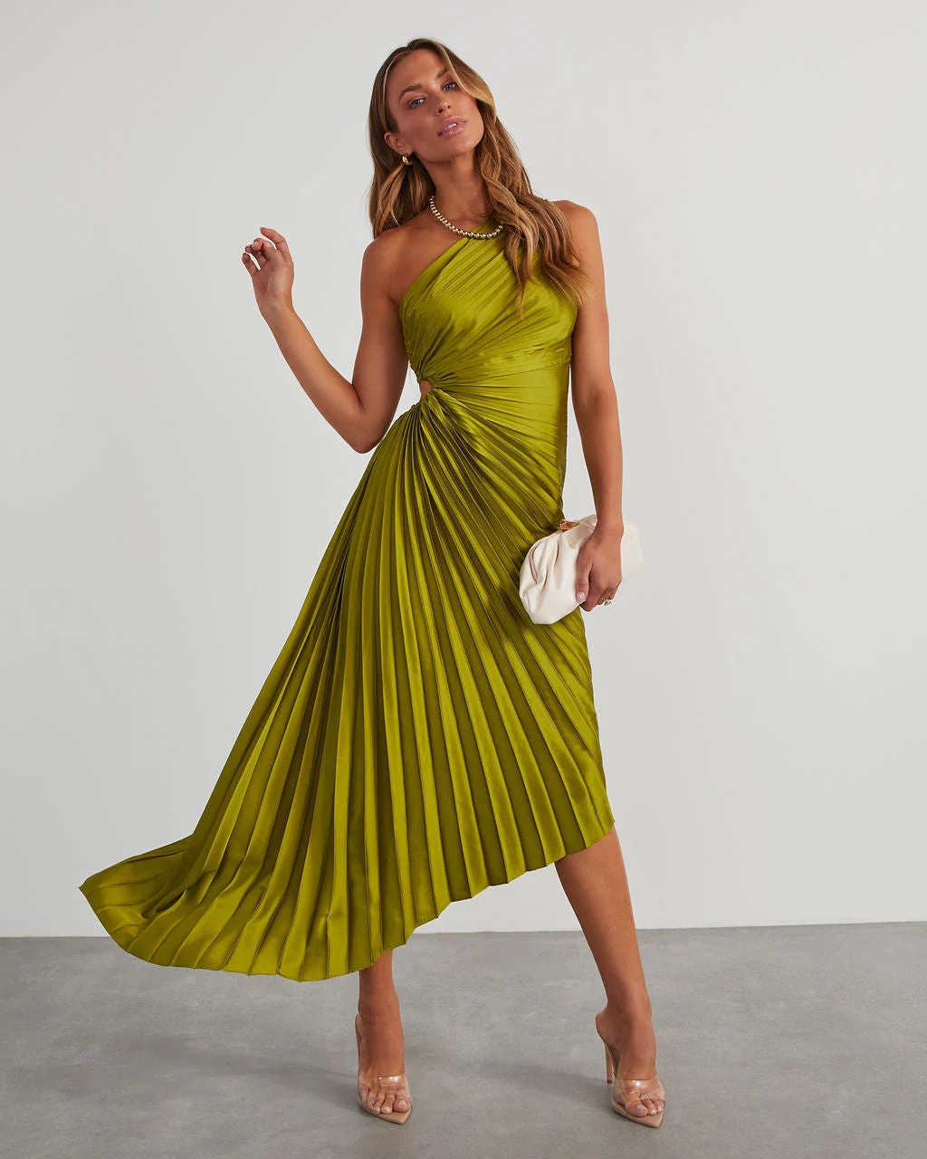 Modern Day Glam One Shoulder Asymmetrical Maxi Dress