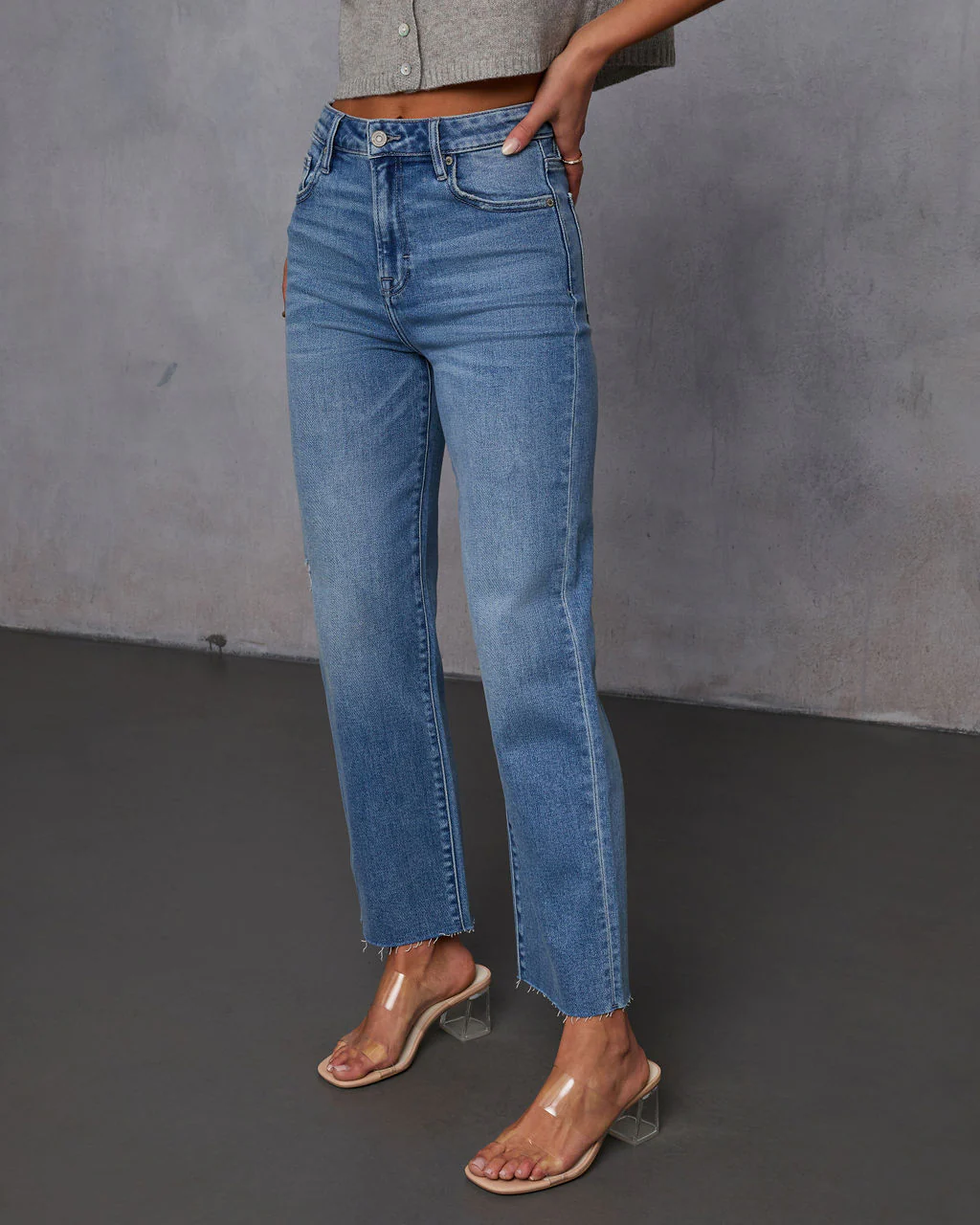 Mikal Frayed Cropped Jeans