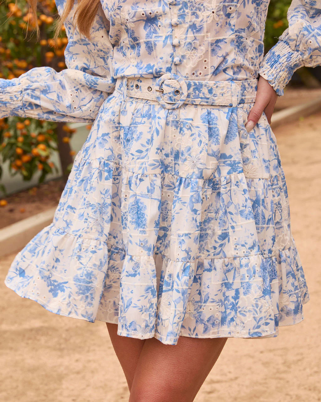 Sylvia Belted Floral Mini Skirt