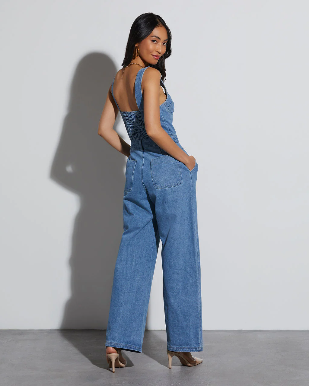 Simona Sweetheart Denim Jumpsuit