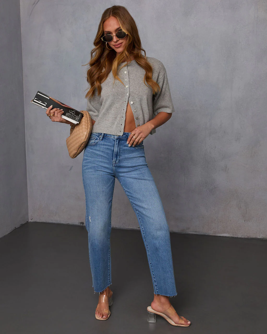 Mikal Frayed Cropped Jeans