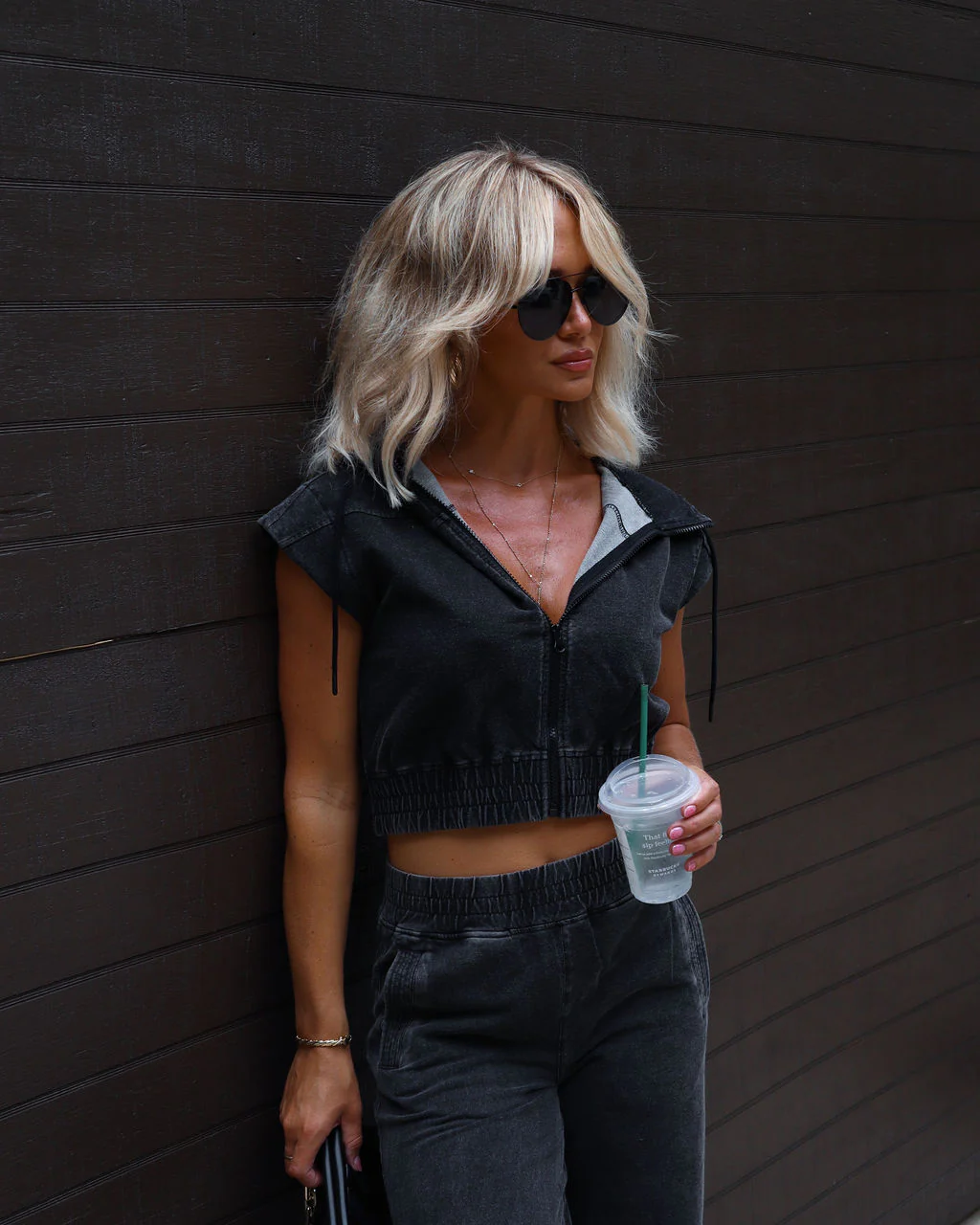 Tillie Sleeveless Zip Up Hoodie