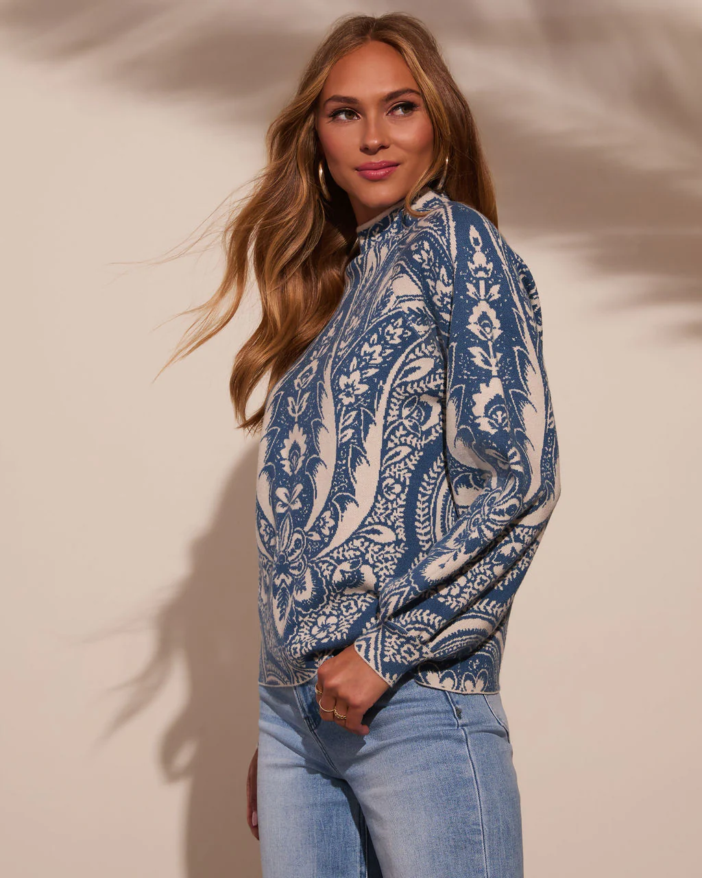 Rheana Mockneck Paisley Sweater