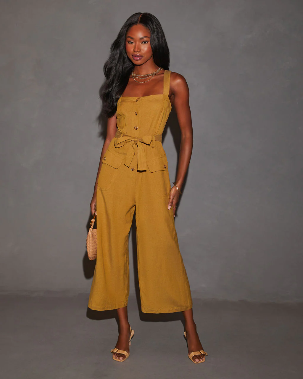 Myrtle Tie Waist Linen Jumpsuit