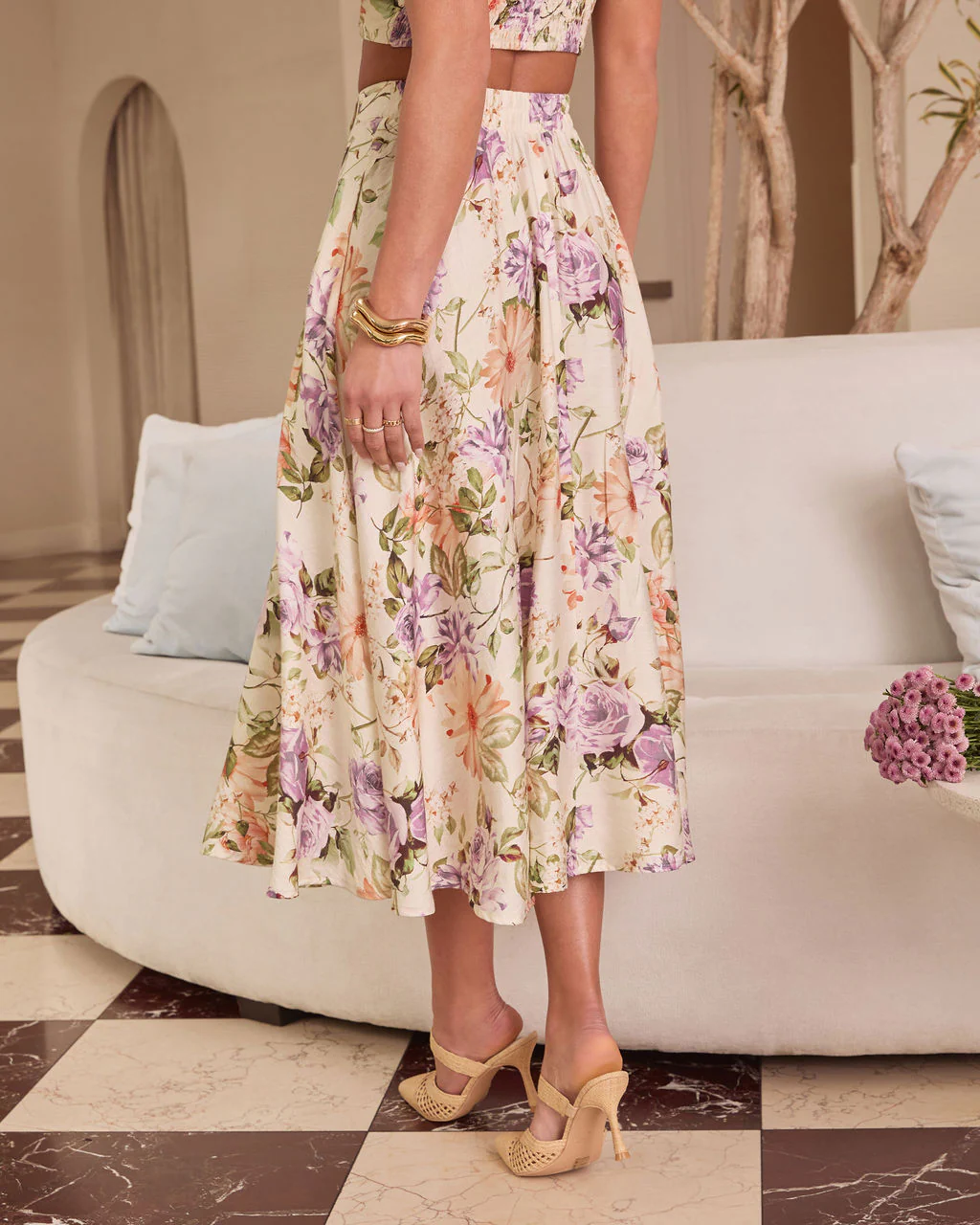First Bloom Floral Midi Skirt