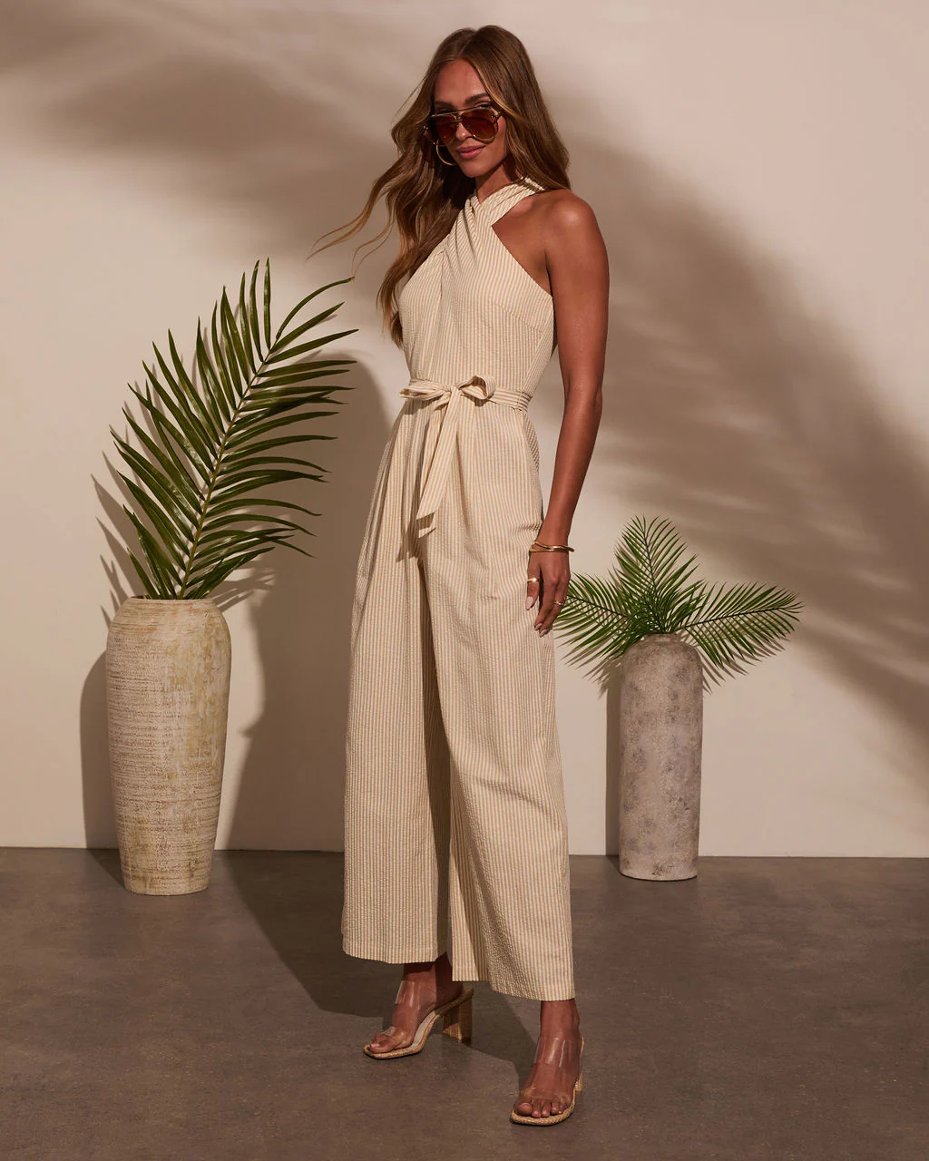 Marielle Halter Tie Waist Jumpsuit