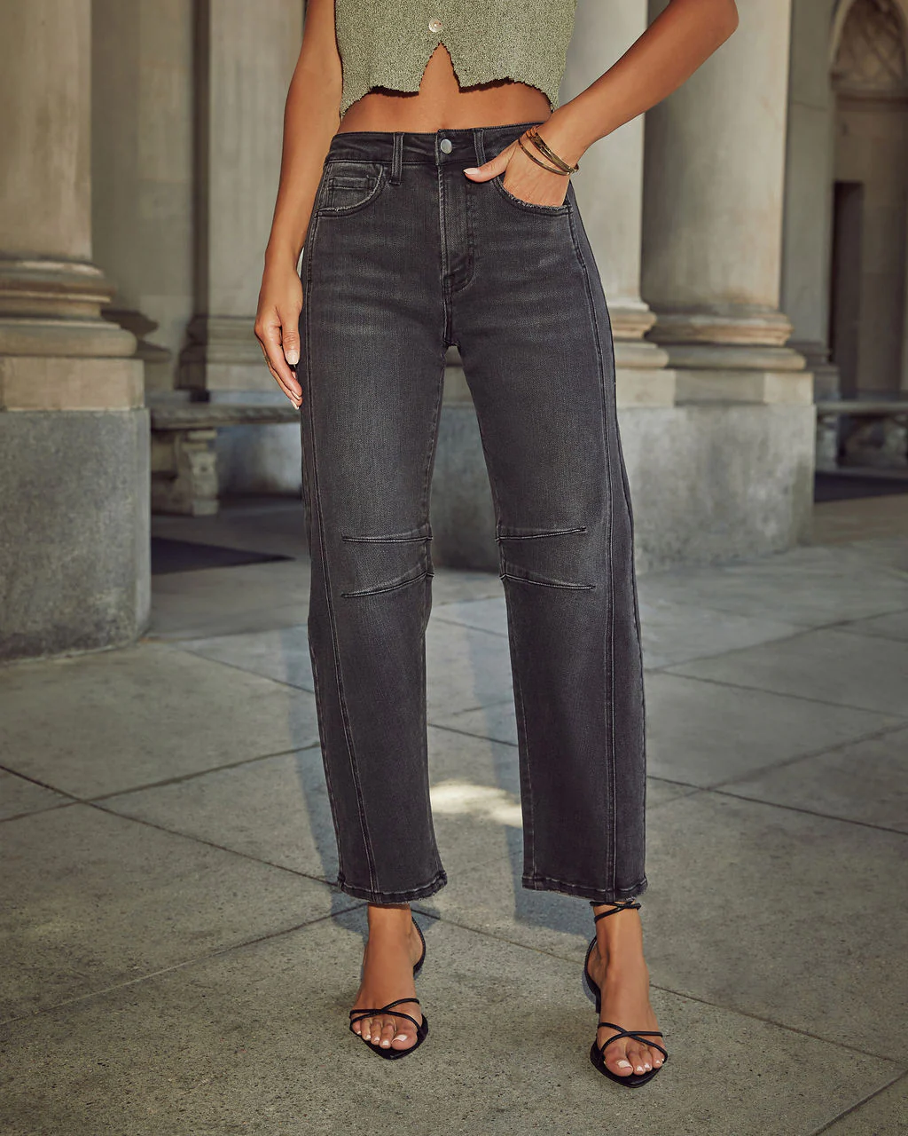Wild Honey High Rise Barrel Jeans