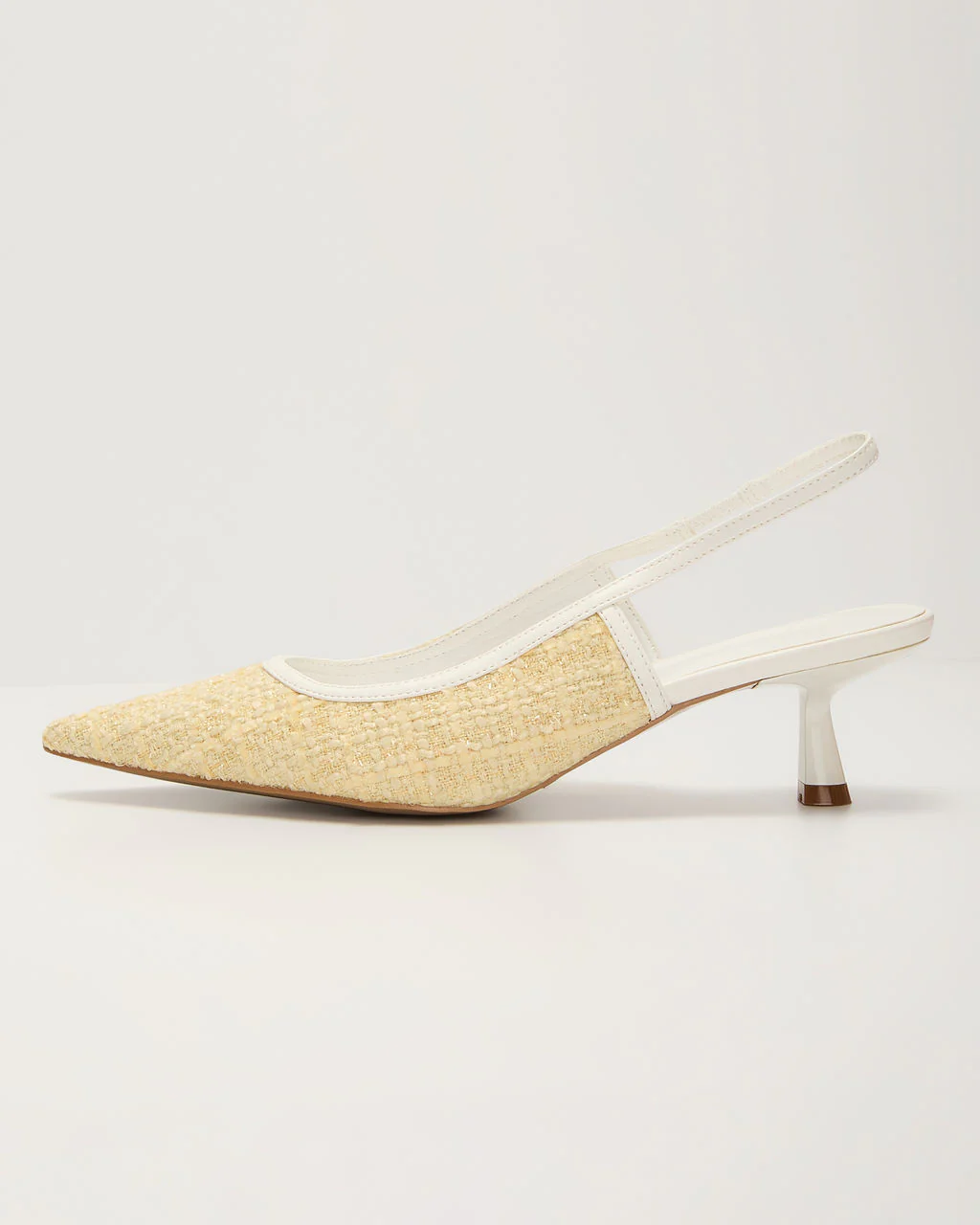 Poised Moment Tweed Slingback Kitten Heels
