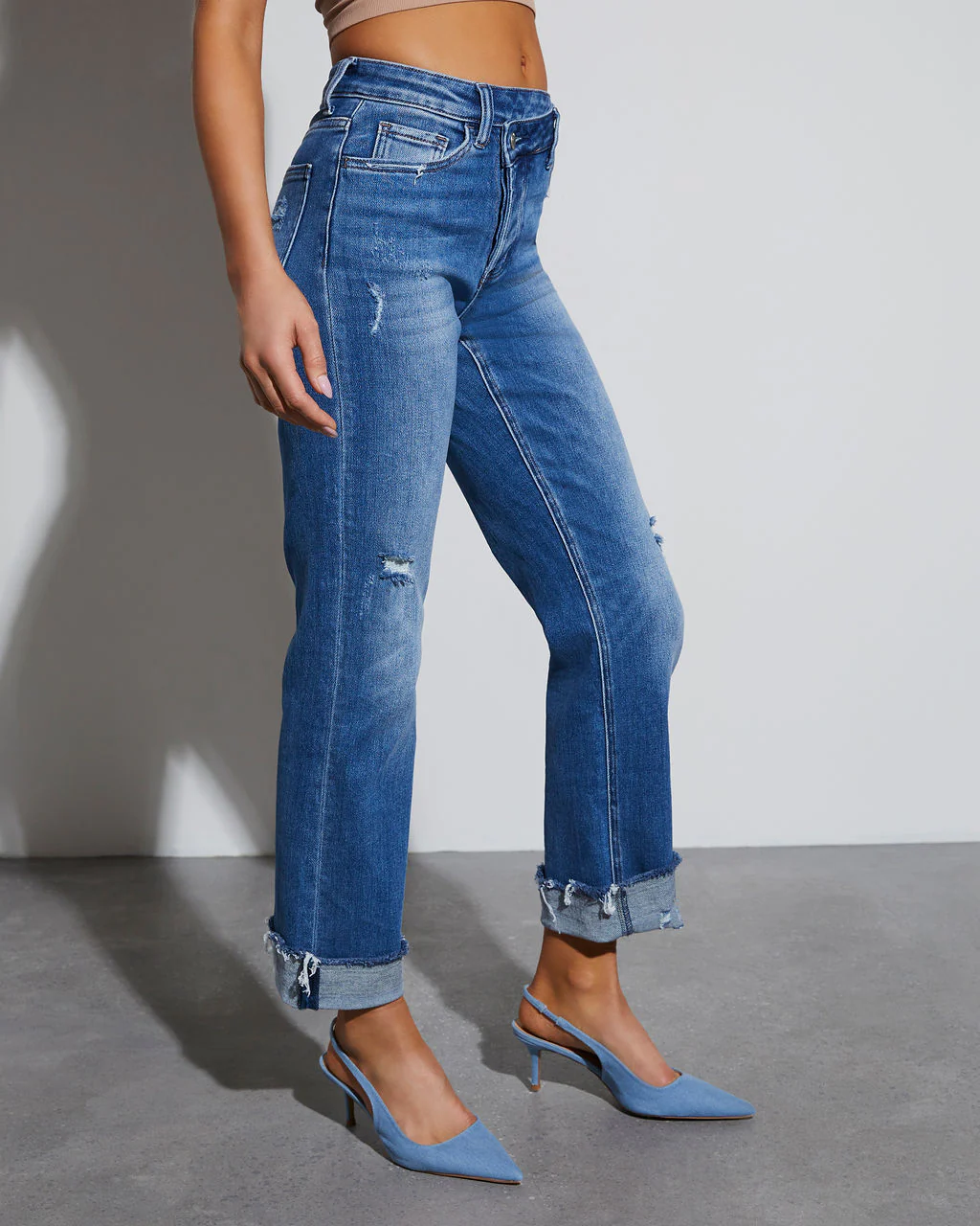 Lucy Stretch High Rise Cross Over Jeans