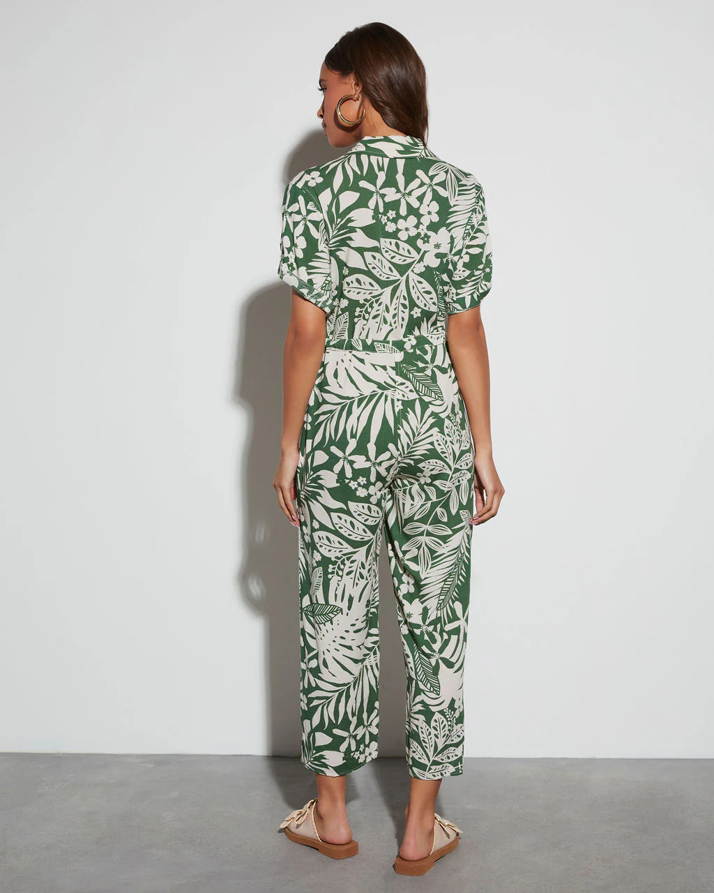 Palm Breeze Tropical Print Jumpsuit