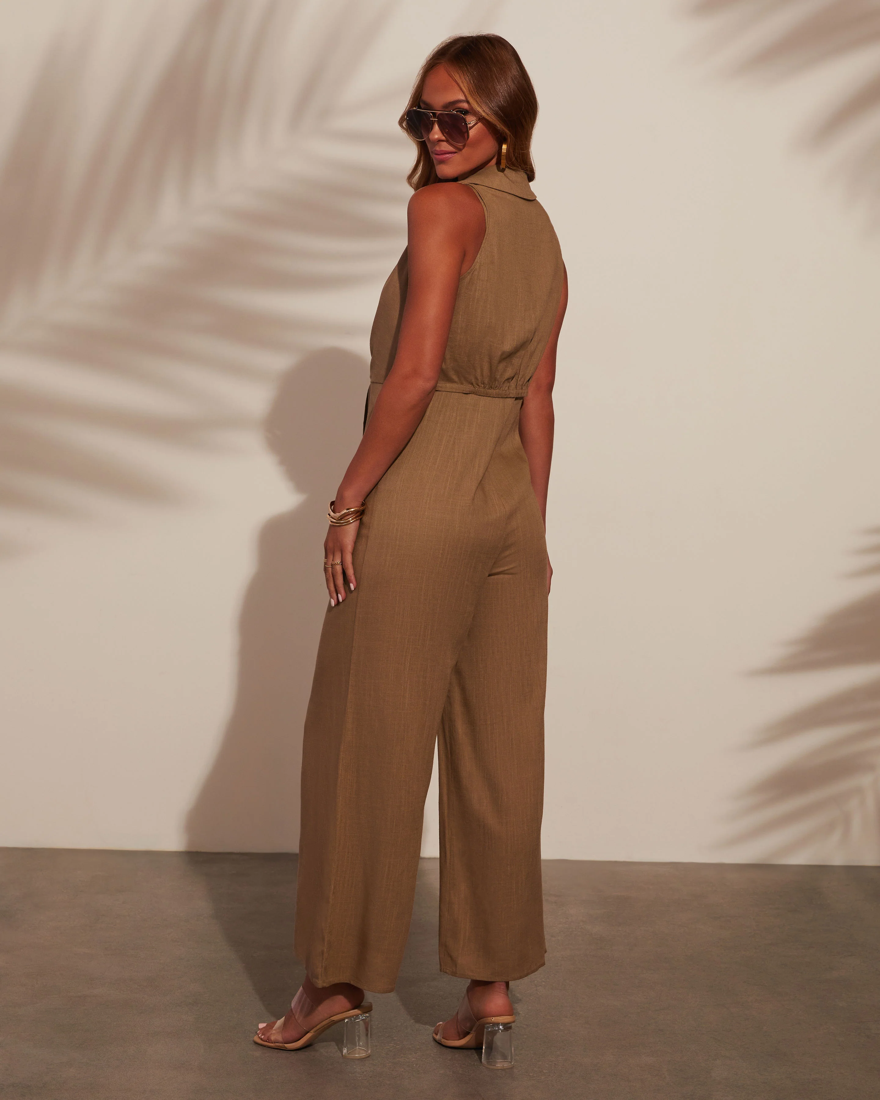 Ibiza Jaunt Front Tie Linen Jumpsuit