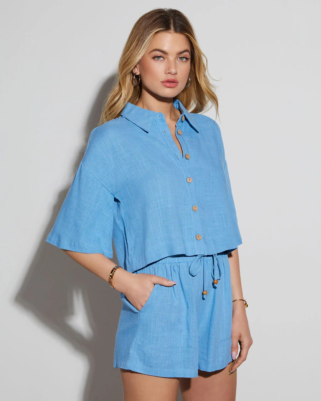 Brooke Linen Short Sleeve Top