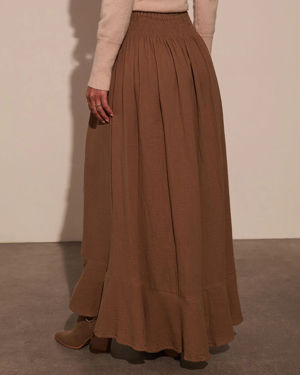 Serves Up Tie Waist Button Down Maxi Skirt