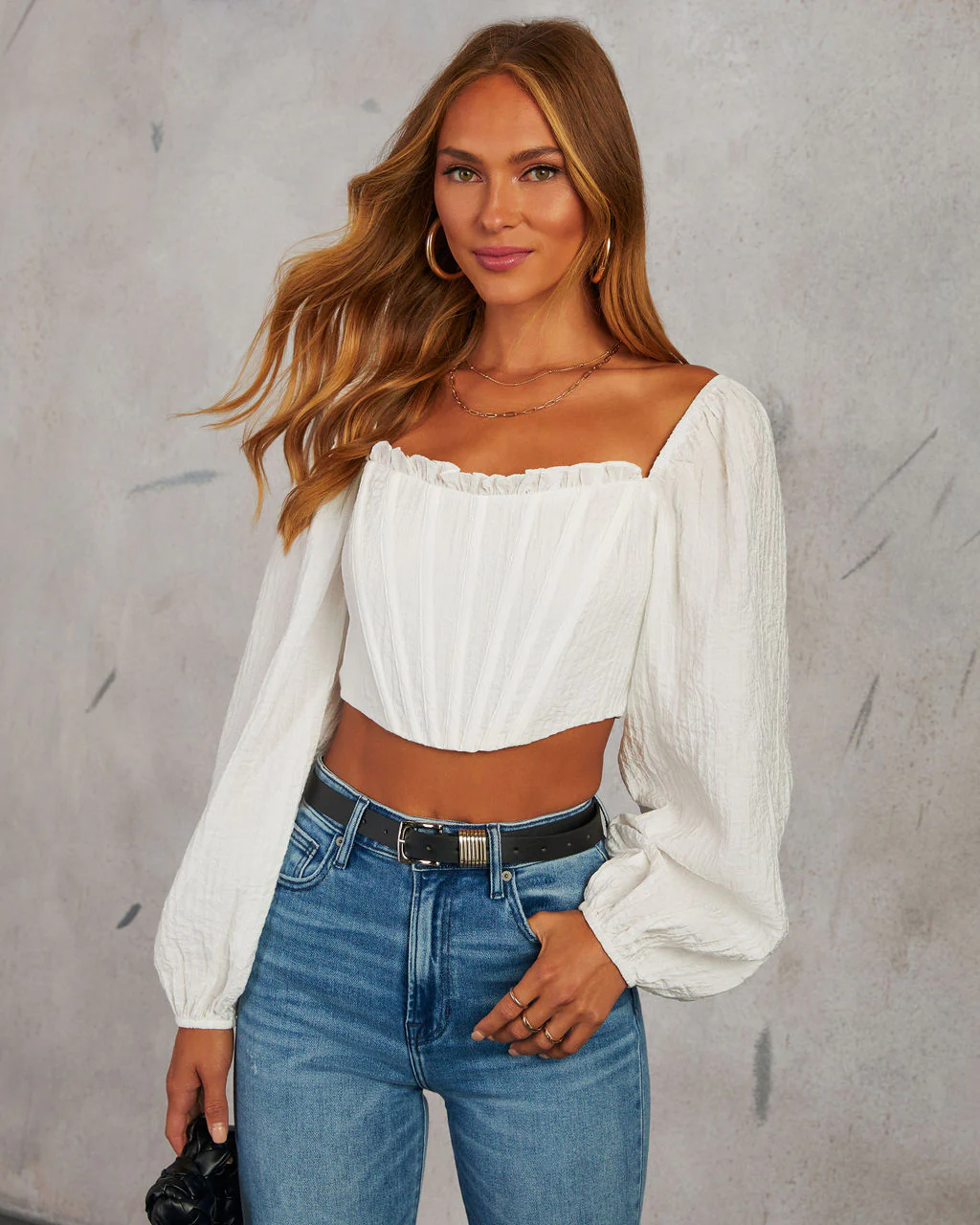 Melinda Puff Sleeve Corset Top