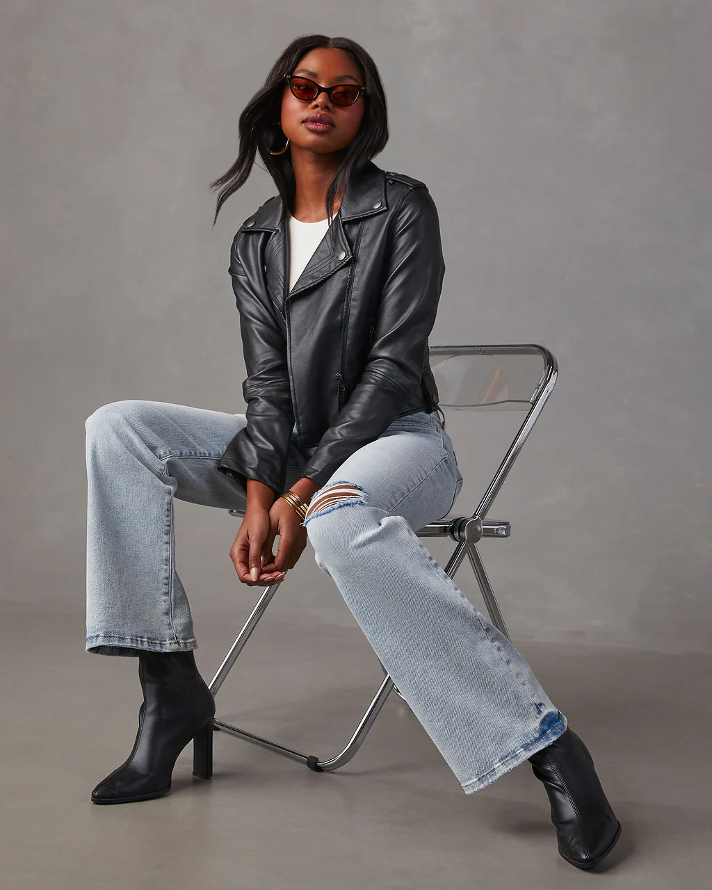 Crystal 90'S Vintage Distressed Flare Jeans