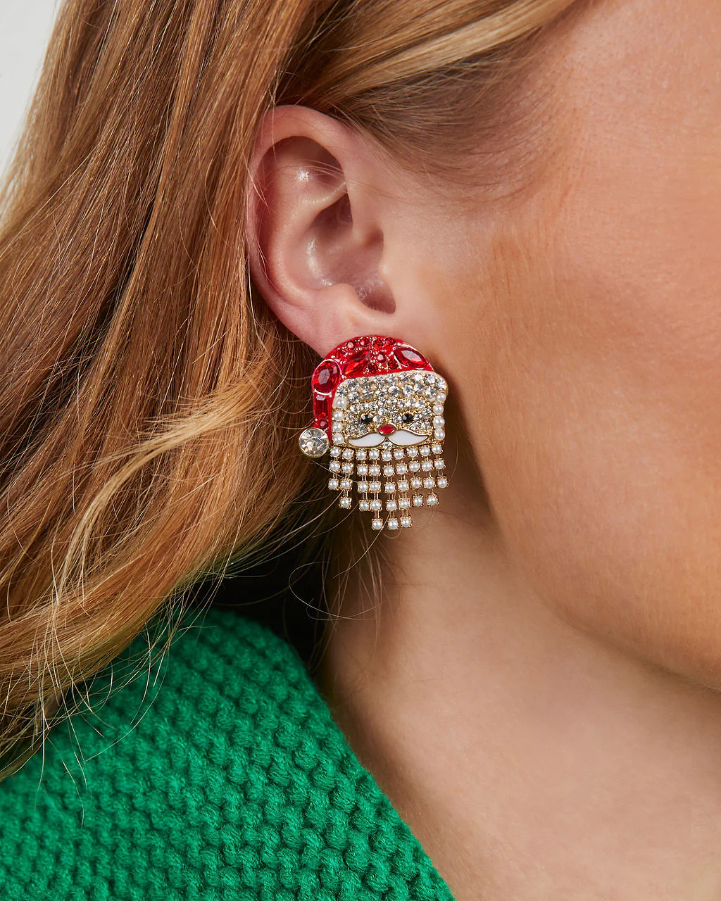 Santa Claus Rhinestone Earrings