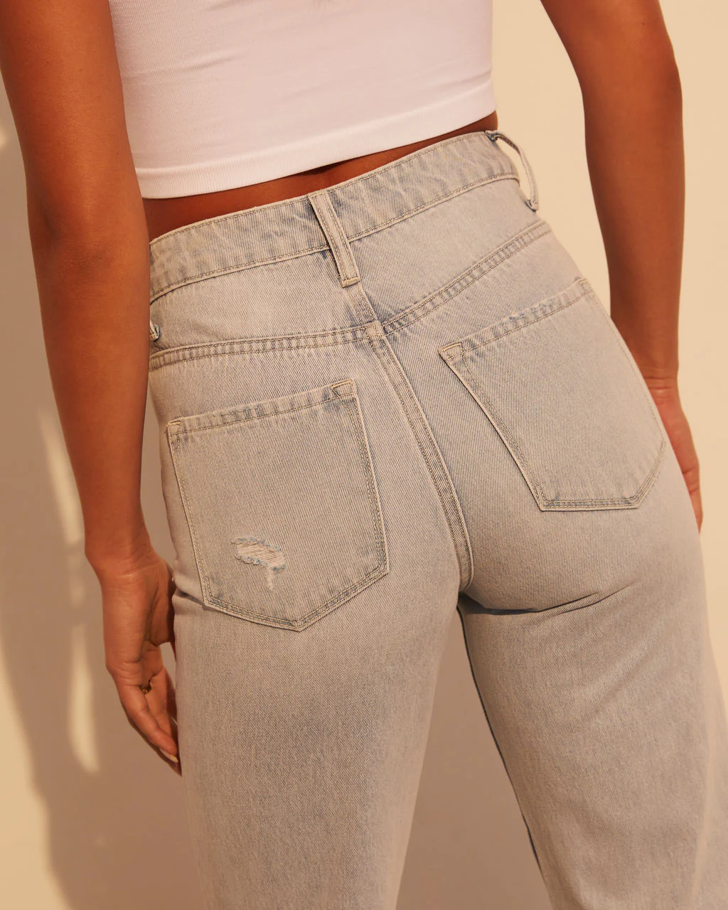 Alycia High Rise Distressed Wide Leg Jeans