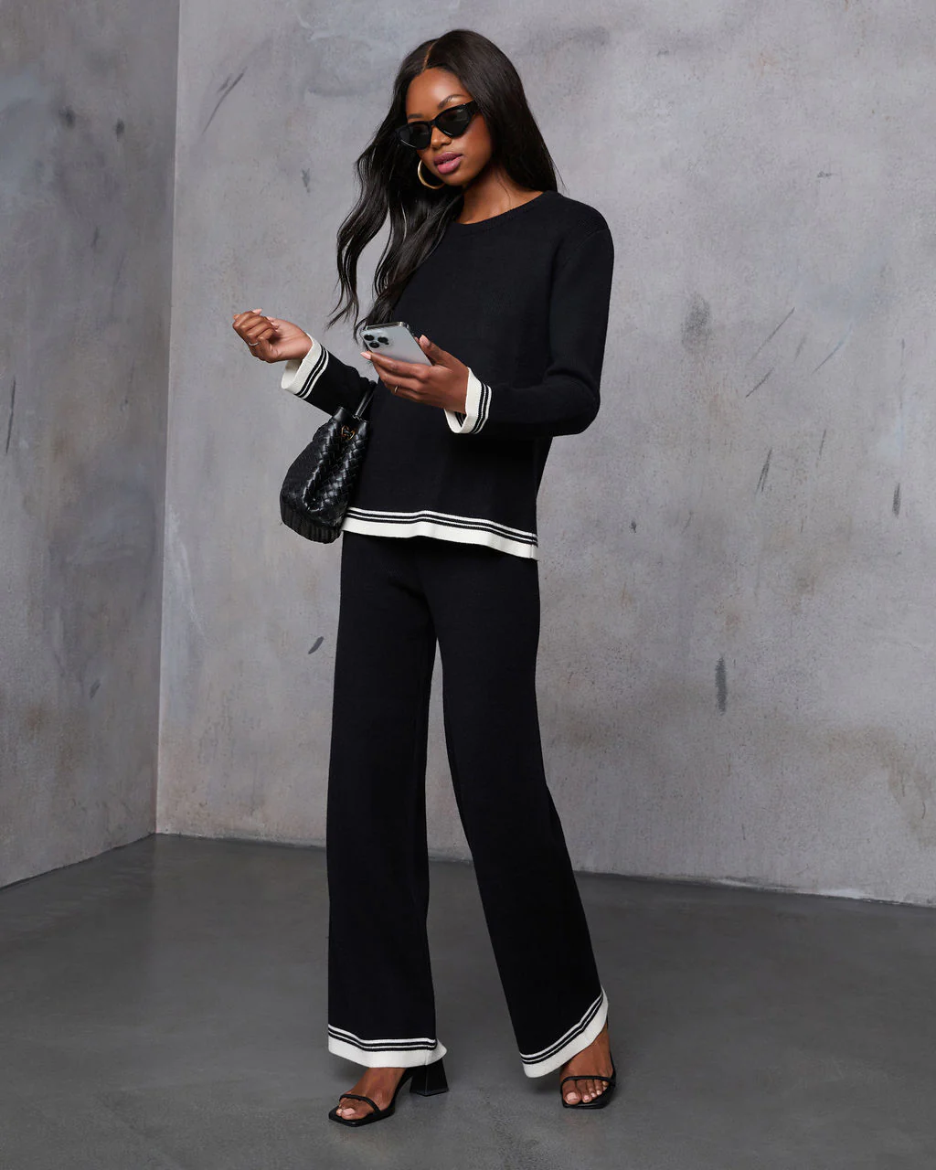 Tesnie Contrast Long Sleeve Top