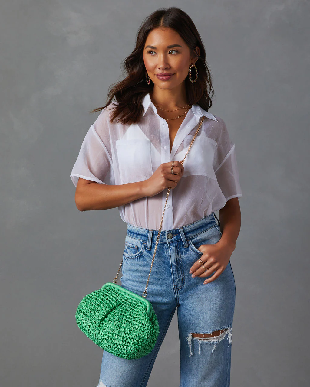 Poolside Straw Pouch Clutch