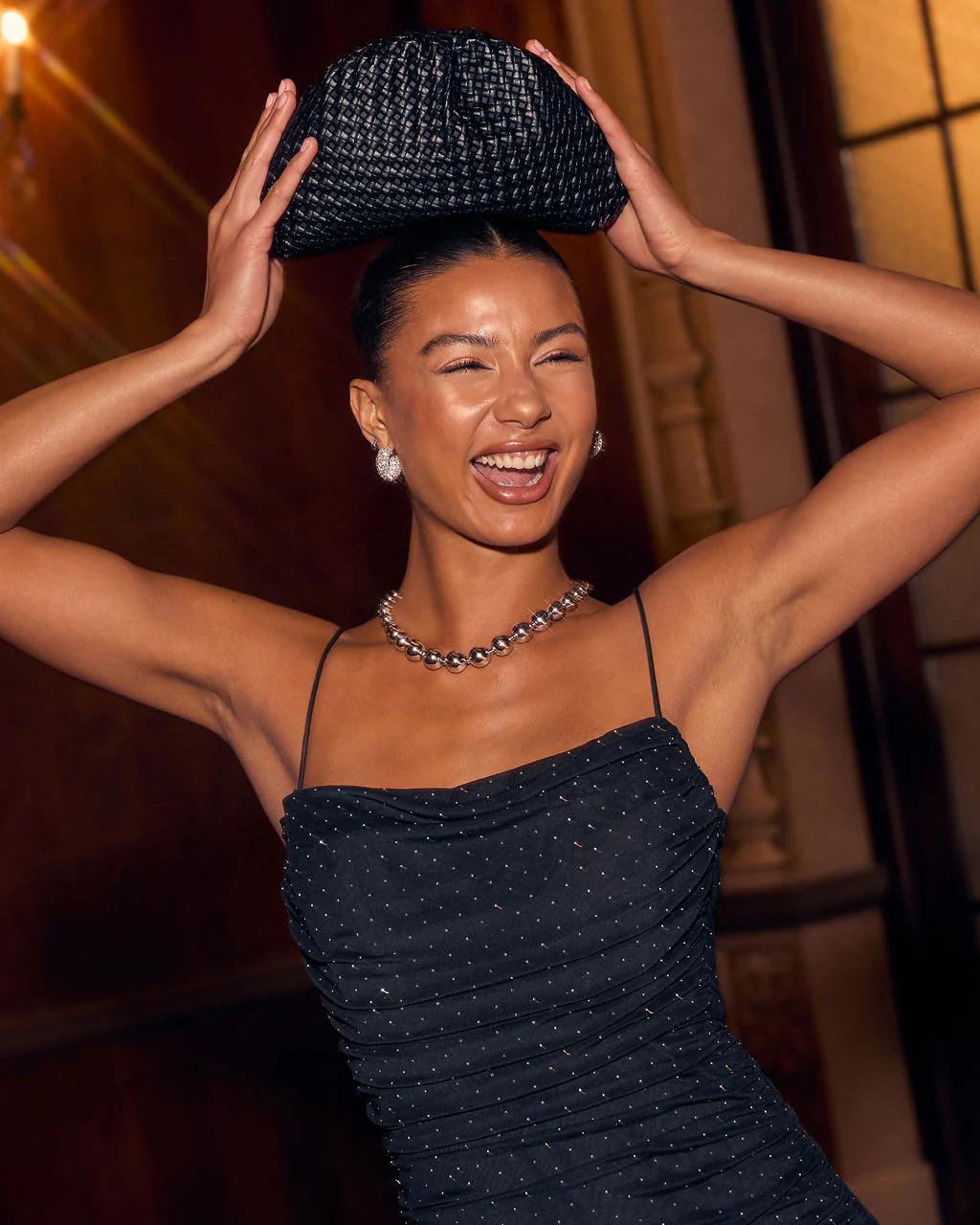 Right Hand Woven Leather Pouch Clutch