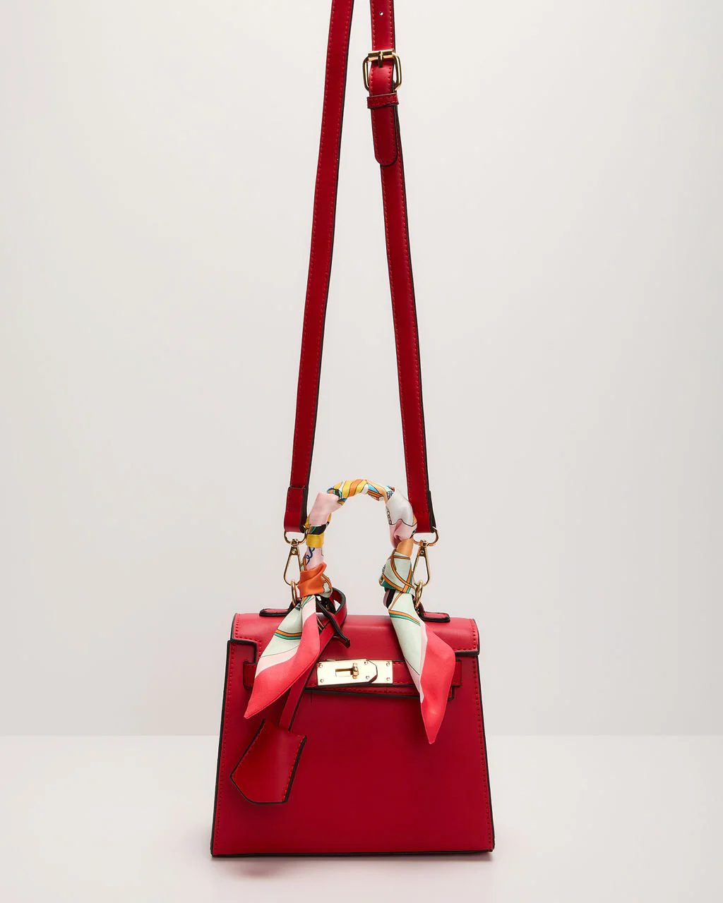 Tracey Structured Scarf Top Handle Bag