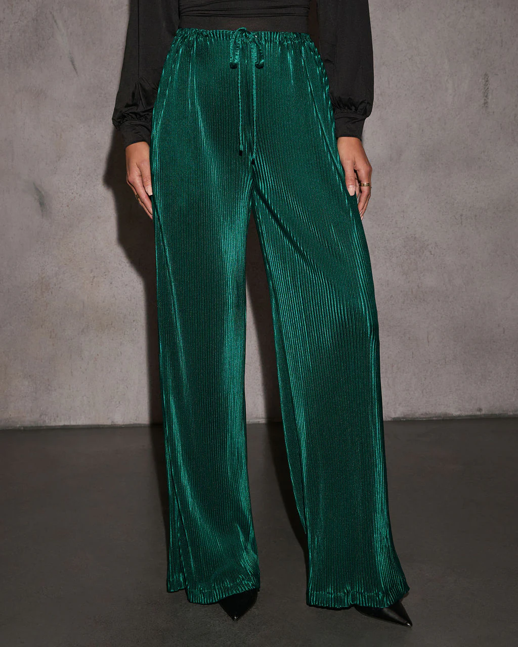 Have My Heart Satin Plisse Pants