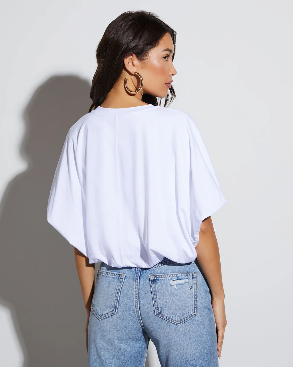 Kaylee Bubble Hem Cotton Crop Top