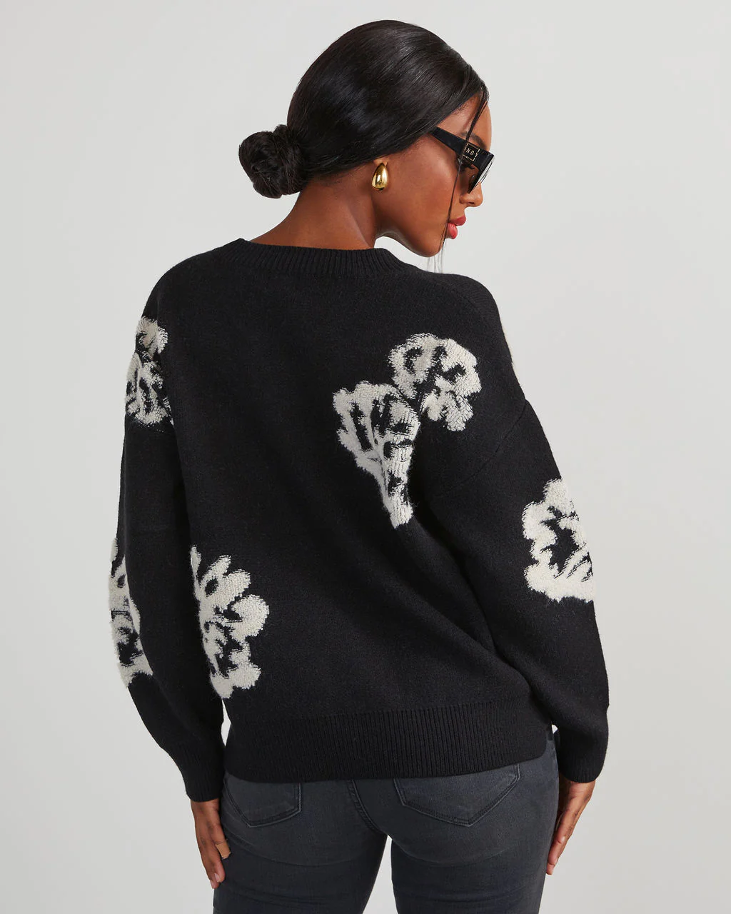 Copeland Floral Contrast Pullover Sweater