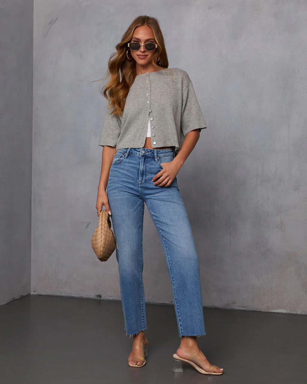 Chic Escape Button Detail Short Sleeve Cardigan