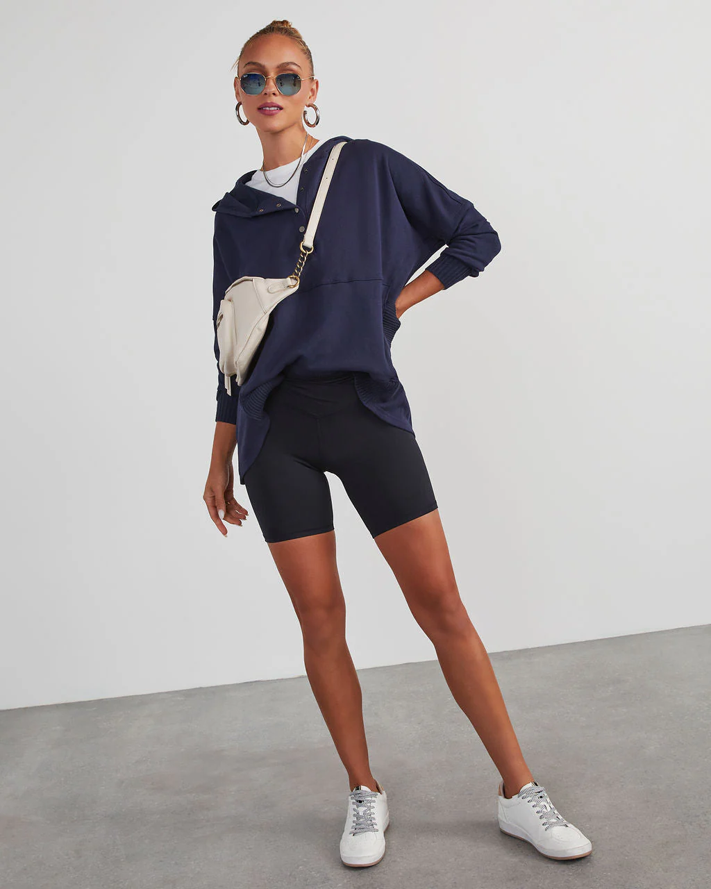 Mindful Cotton Pocketed Henley Hoodie