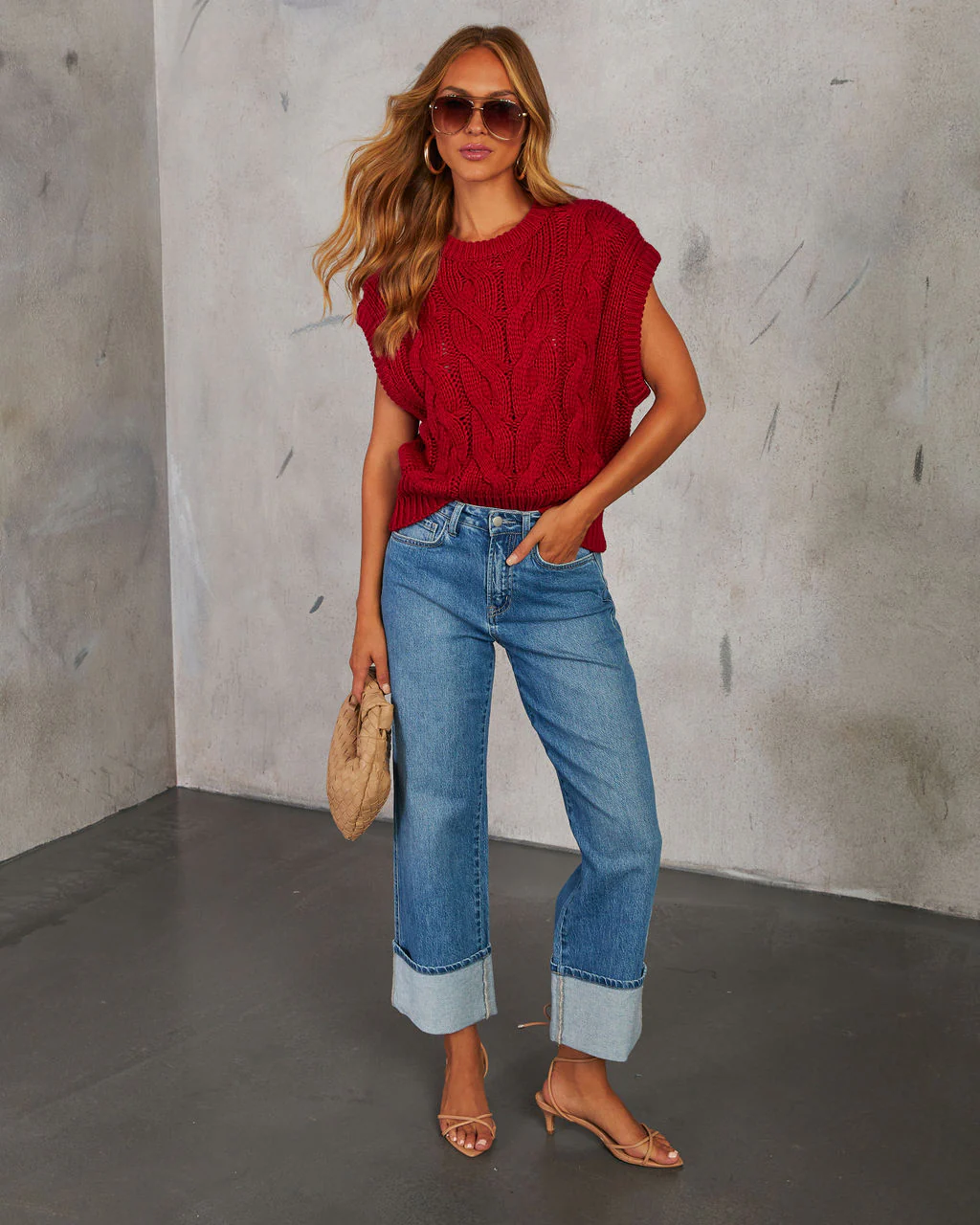 Sivan Cable Knit Sweater Vest