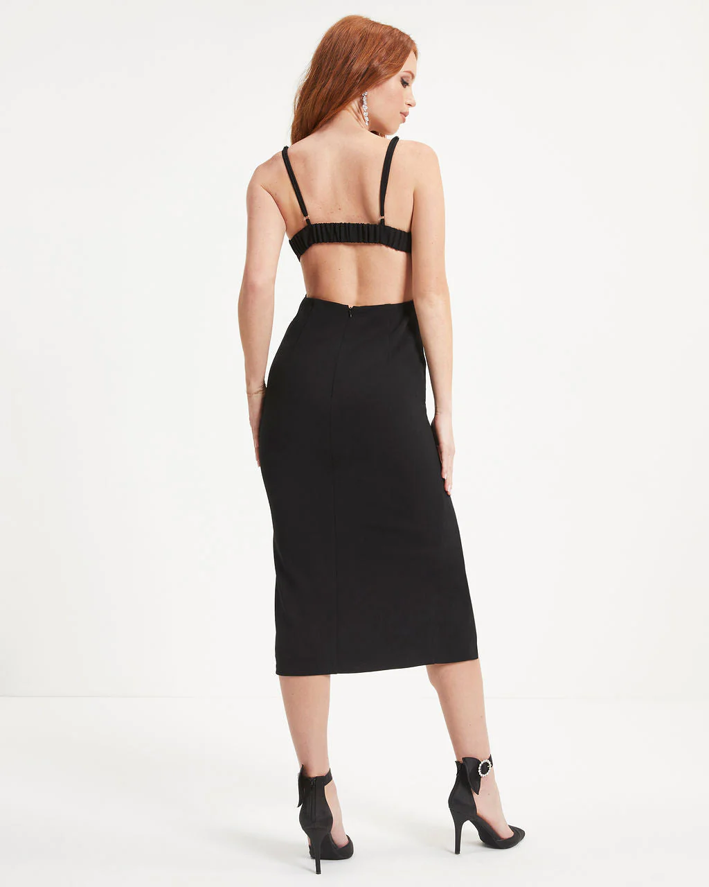 A-Lister Back Cutout Midi Dress
