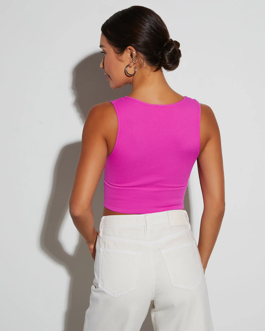 Exhale Ribbed V-Neck Crop Tank
